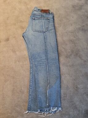 Moussy Light Blue Frayed-Hem Wide-Leg Jeans